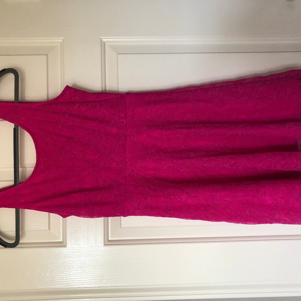 Hot pink lace dress